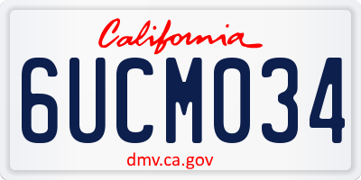 CA license plate 6UCM034