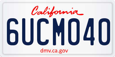 CA license plate 6UCM040