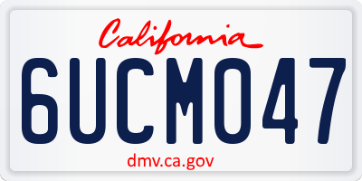 CA license plate 6UCM047