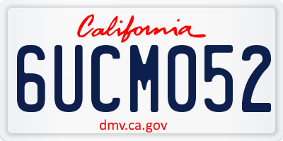 CA license plate 6UCM052