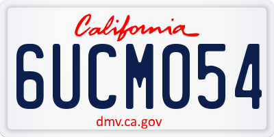 CA license plate 6UCM054