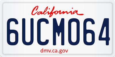 CA license plate 6UCM064
