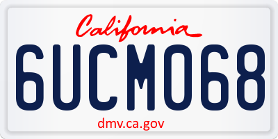 CA license plate 6UCM068
