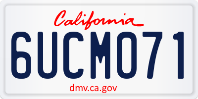 CA license plate 6UCM071