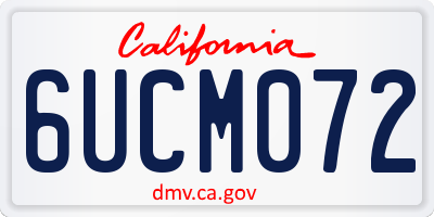 CA license plate 6UCM072
