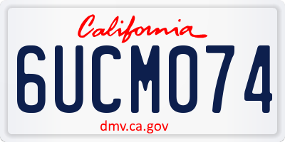 CA license plate 6UCM074