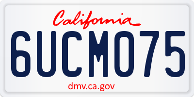 CA license plate 6UCM075