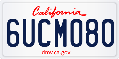 CA license plate 6UCM080