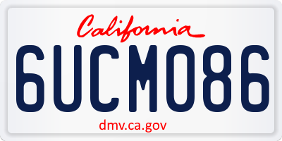 CA license plate 6UCM086