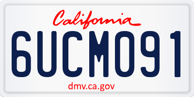 CA license plate 6UCM091
