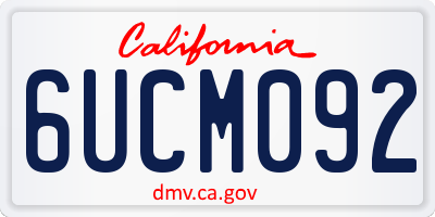 CA license plate 6UCM092