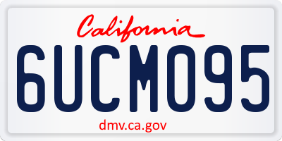CA license plate 6UCM095