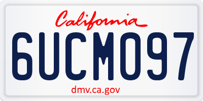 CA license plate 6UCM097