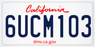 CA license plate 6UCM103