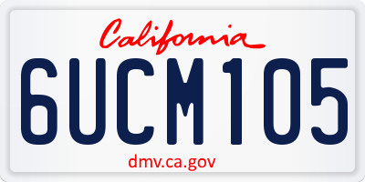 CA license plate 6UCM105