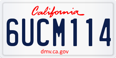 CA license plate 6UCM114