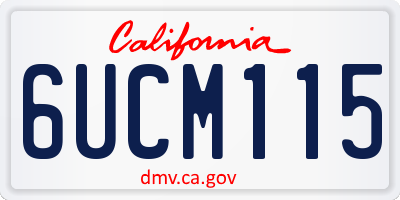 CA license plate 6UCM115