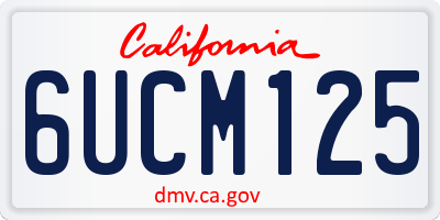 CA license plate 6UCM125