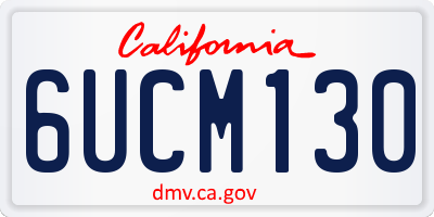CA license plate 6UCM130