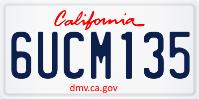 CA license plate 6UCM135