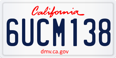 CA license plate 6UCM138