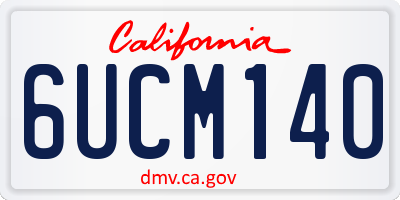 CA license plate 6UCM140