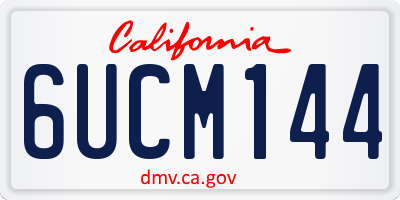 CA license plate 6UCM144