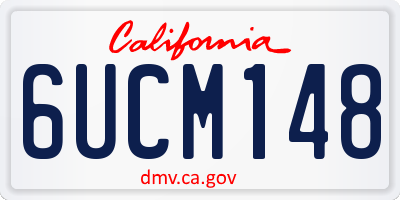 CA license plate 6UCM148
