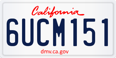 CA license plate 6UCM151