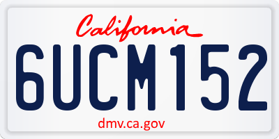 CA license plate 6UCM152