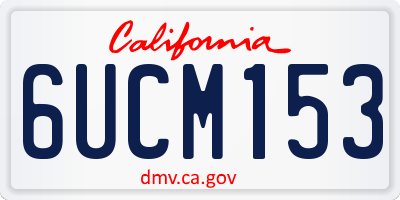 CA license plate 6UCM153