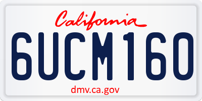 CA license plate 6UCM160