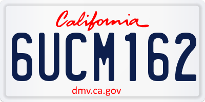 CA license plate 6UCM162