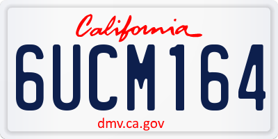 CA license plate 6UCM164
