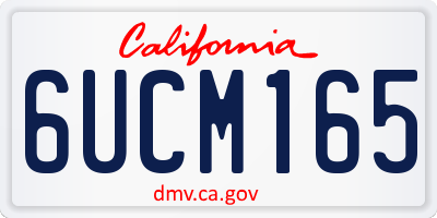 CA license plate 6UCM165