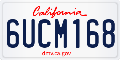 CA license plate 6UCM168