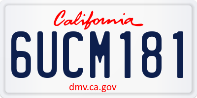 CA license plate 6UCM181