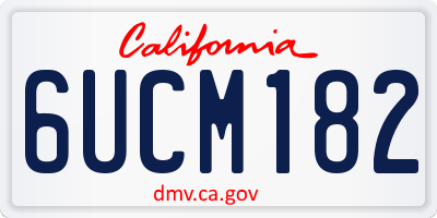 CA license plate 6UCM182