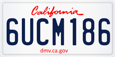 CA license plate 6UCM186