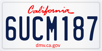 CA license plate 6UCM187