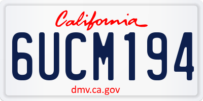 CA license plate 6UCM194