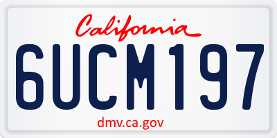 CA license plate 6UCM197