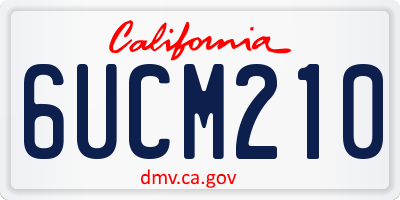 CA license plate 6UCM210