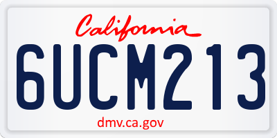 CA license plate 6UCM213
