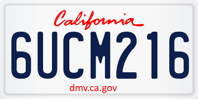 CA license plate 6UCM216