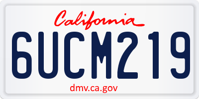 CA license plate 6UCM219