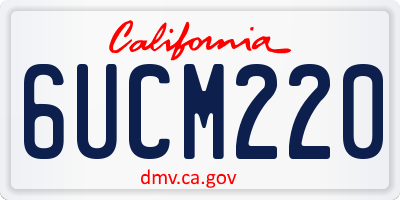 CA license plate 6UCM220