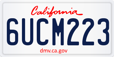 CA license plate 6UCM223