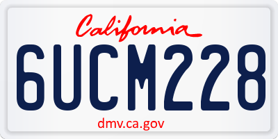 CA license plate 6UCM228