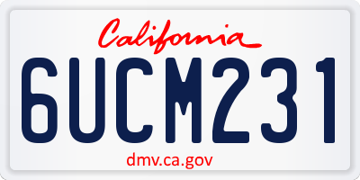 CA license plate 6UCM231